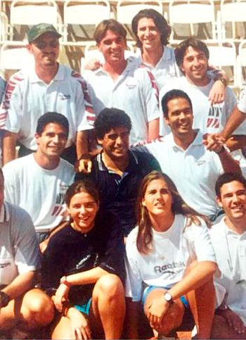 Foto de grupo en Montemar con Maradona